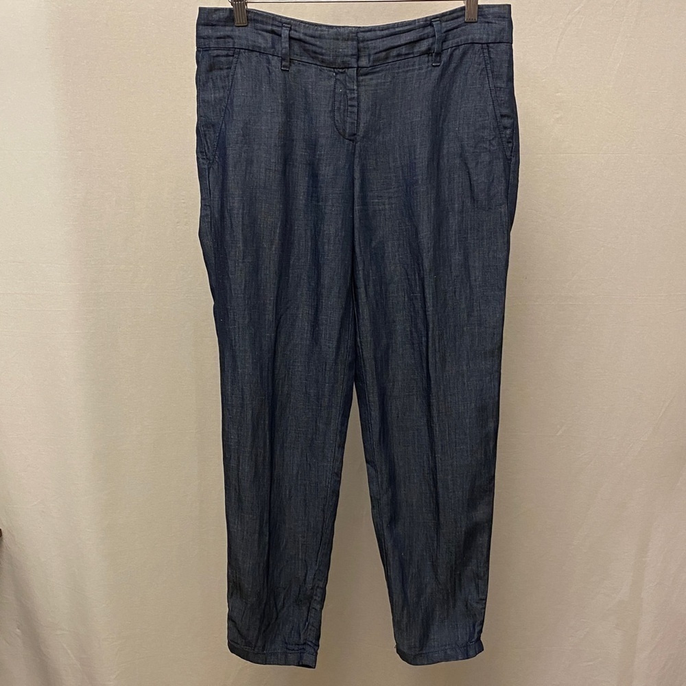 Ann Taylor Size 4 Lyocell / Linen Blend Pants Chambray Blue Womens Mid Rise - Picture 13 of 15